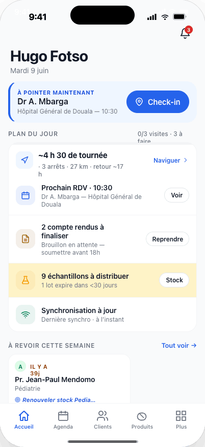 VistMed mobile — écran d'accueil délégué
